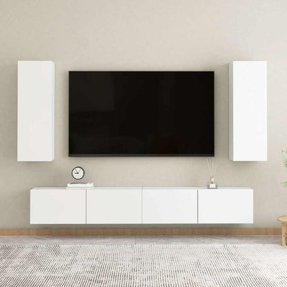 803345 vidaXL 2 Piece TV Cabinet Set White 30,5x30x90 cm Engineered Wood