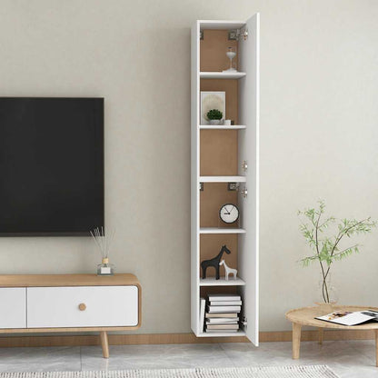 TV Cabinets 2 pcs White 30.5x30x90 cm Engineered Wood