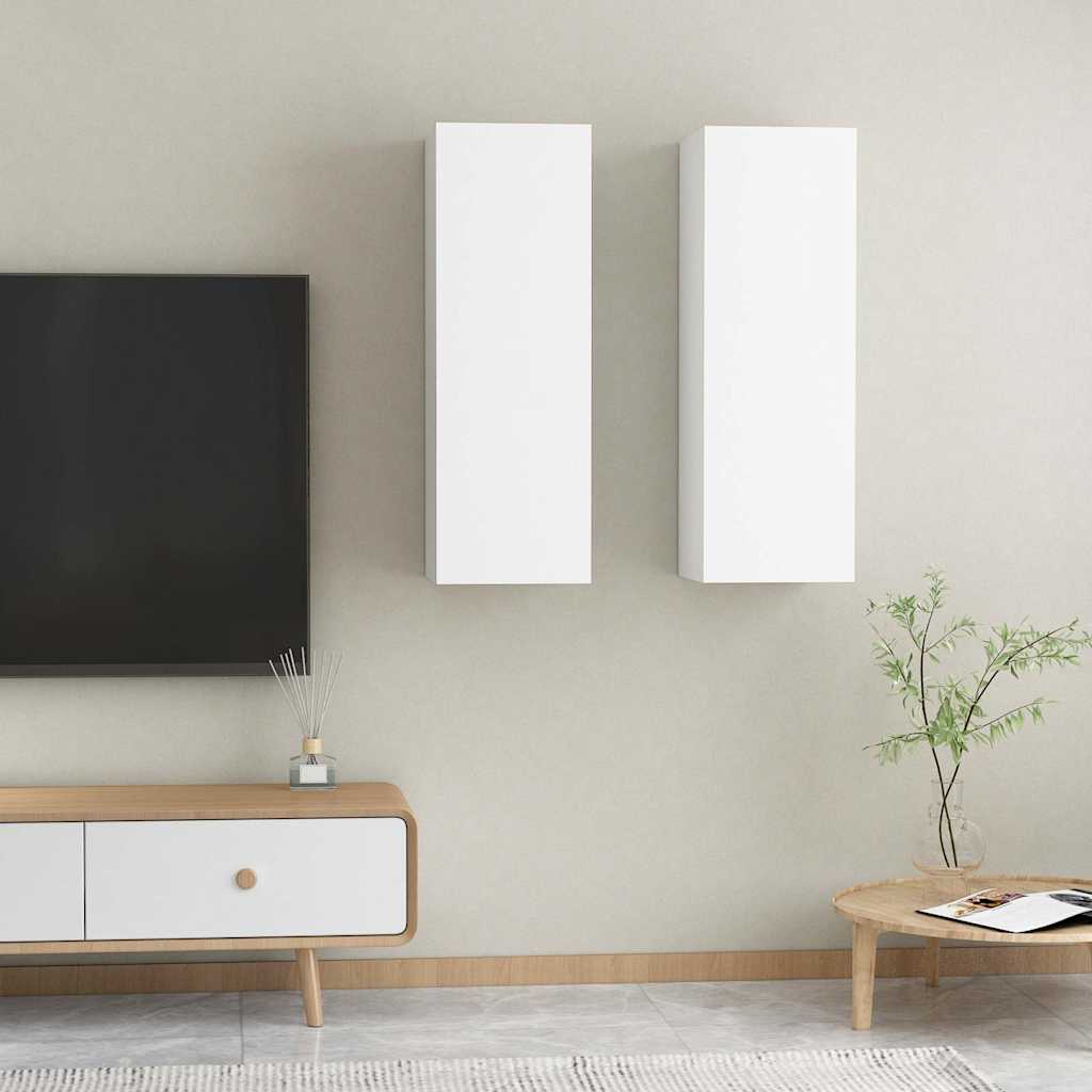 803345 vidaXL 2 Piece TV Cabinet Set White 30,5x30x90 cm Engineered Wood