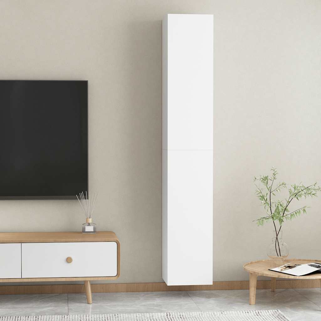 TV Cabinets 2 pcs White 30.5x30x90 cm Engineered Wood