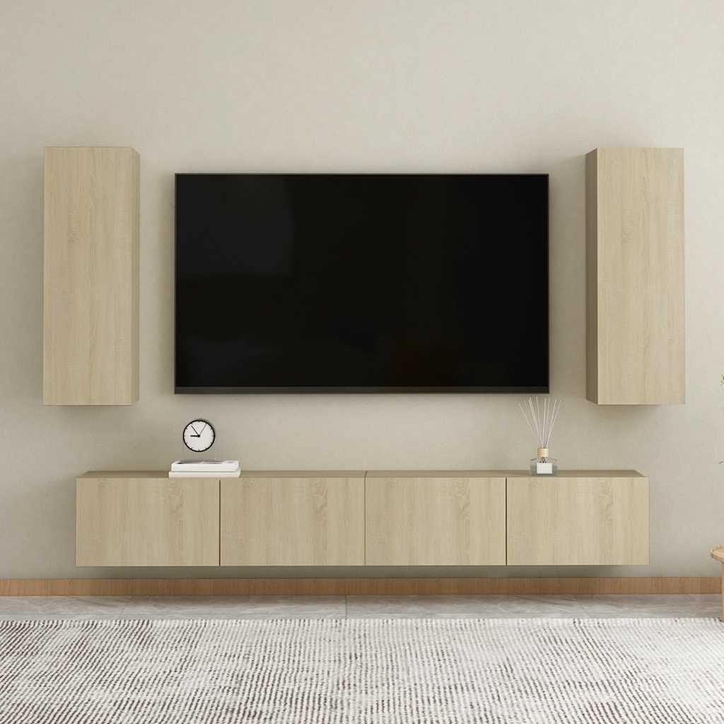 803350 vidaXL TV Cabinet Sonoma Oak 30,5x30x90 cm Engineered Wood