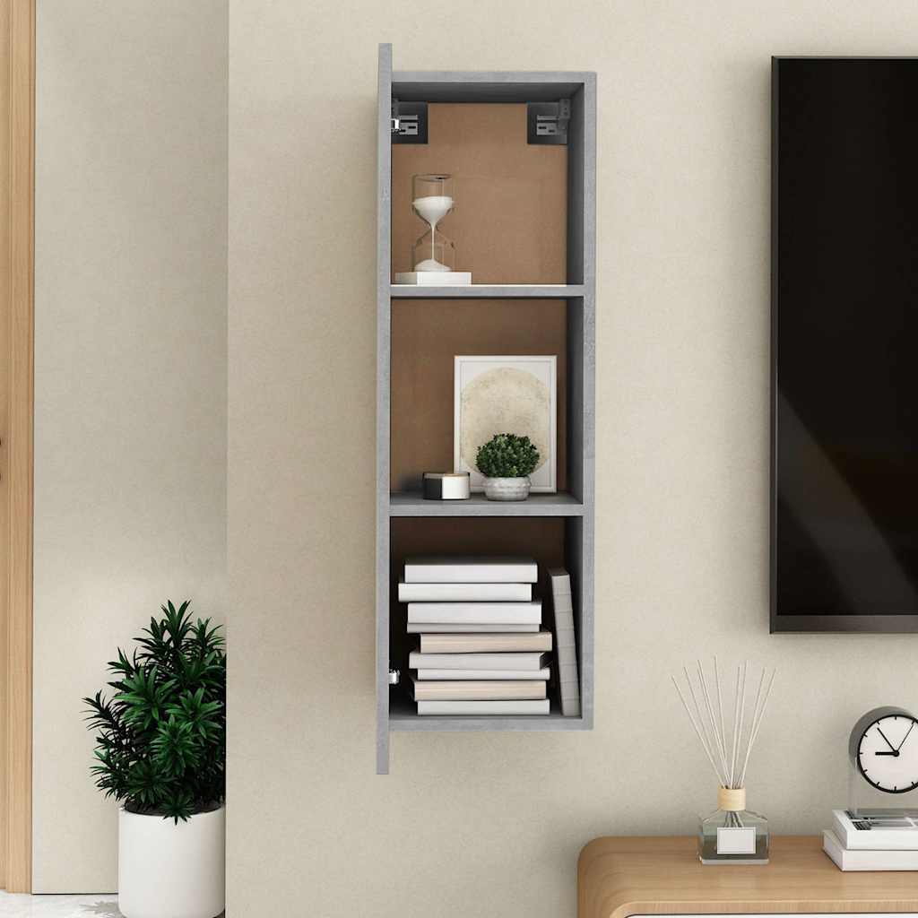 803352 vidaXL TV Cabinet Concrete Grey 30,5x30x90 cm Engineered Wood