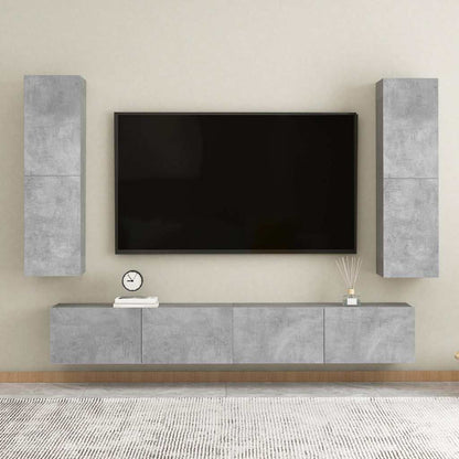 803370 vidaXL TV Cabinet Concrete Grey 30,5x30x110 cm Engineered Wood