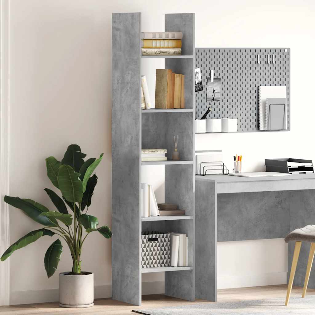 Book Cabinet Concrete Grey 40x35x180 cm Engineered Wood