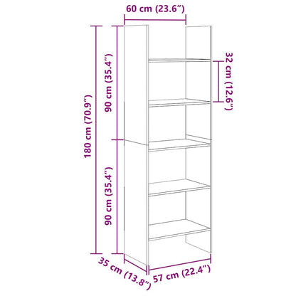 Book Cabinet Sonoma Oak 60x35x180 cm Engineered Wood