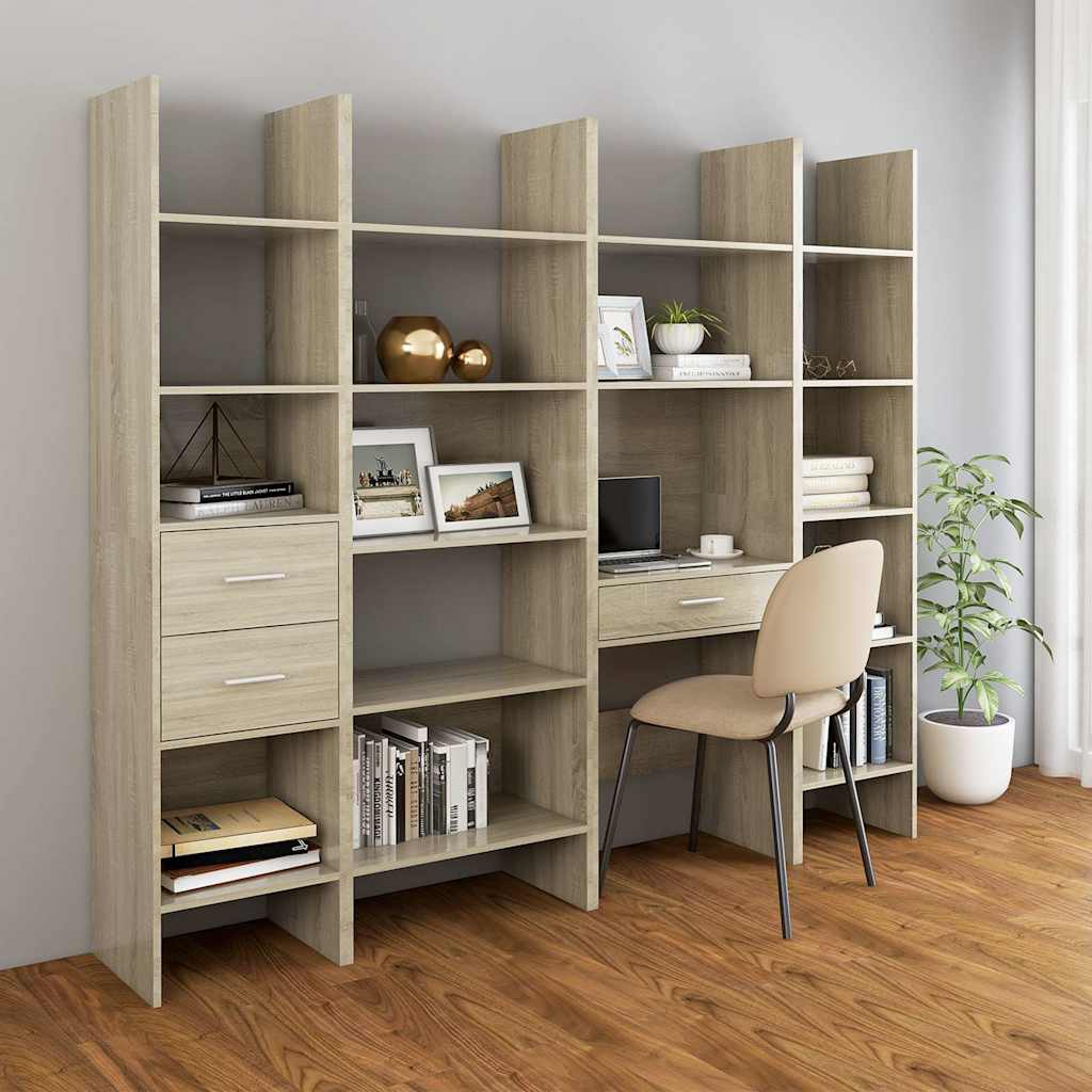 803419 vidaXL Book Cabinet Sonoma Oak 40x35x180 cm Engineered Wood