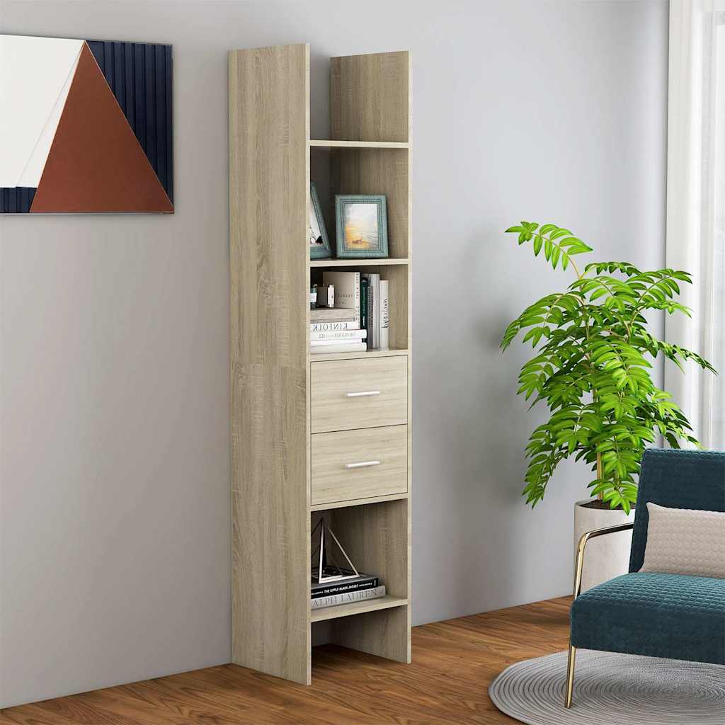 803419 vidaXL Book Cabinet Sonoma Oak 40x35x180 cm Engineered Wood
