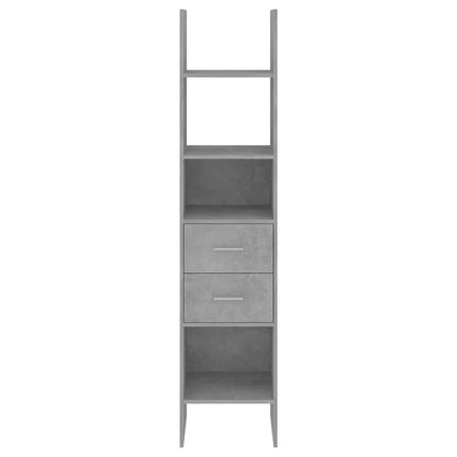 Book Cabinet Concrete Grey 40x35x180 cm Engineered Wood