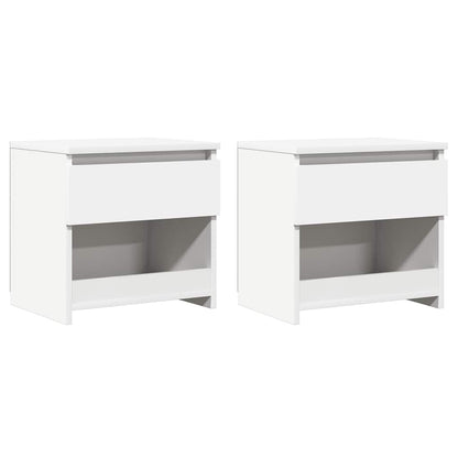 Bedside Cabinets 2 pcs White 40x30x39 cm Engineered Wood
