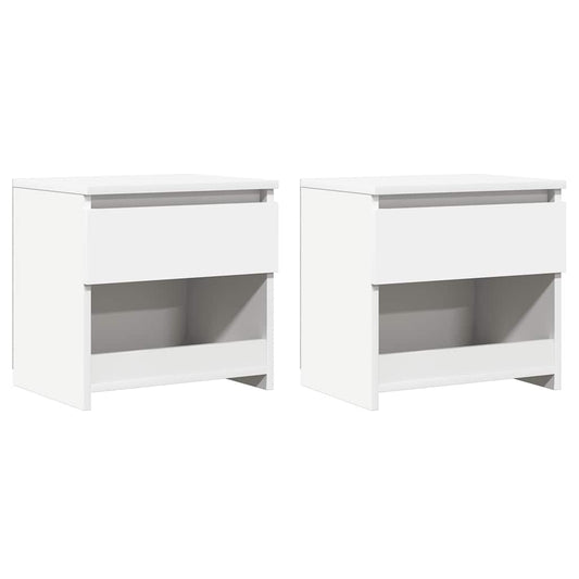 803444 vidaXL Bedside Cabinets 2 pcs White 40x30x39 cm Engineered Wood
