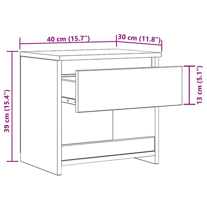803444 vidaXL Bedside Cabinets 2 pcs White 40x30x39 cm Engineered Wood