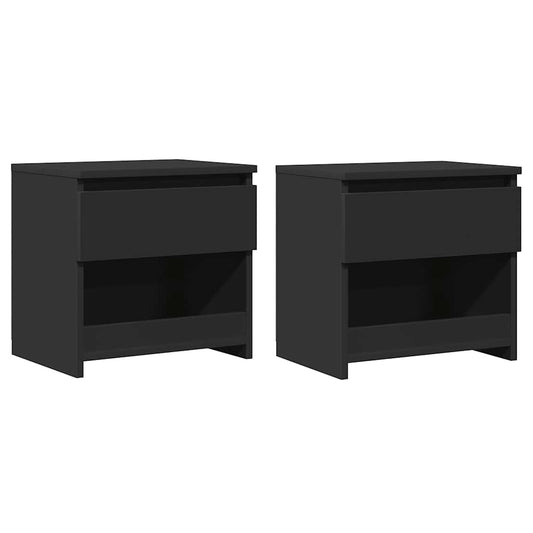 Bedside Cabinets 2 pcs Black 40x30x39 cm Engineered Wood