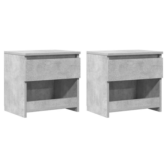 Bedside Cabinets 2 pcs Concrete Grey 40x30x39 cm Engineered Wood