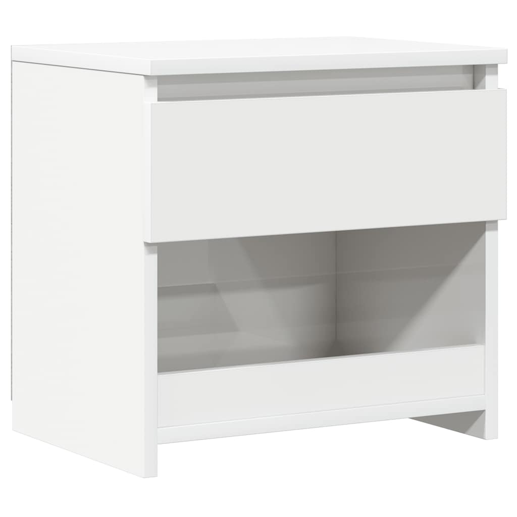803455 vidaXL Bedside Cabinet High Gloss White 40x30x39 cm Engineered Wood