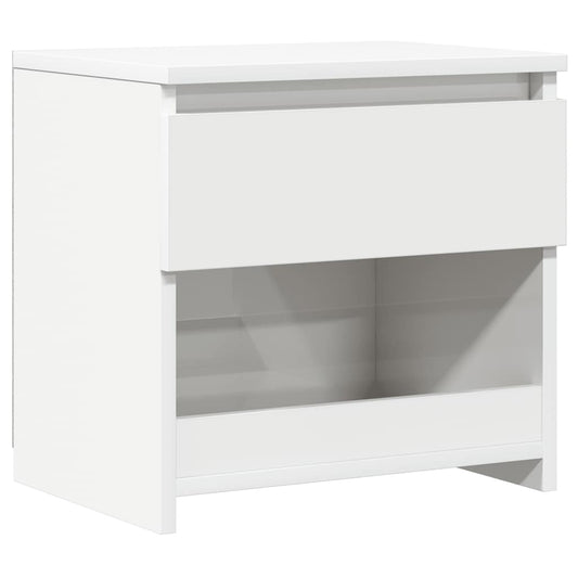 Bedside Cabinet | High gloss white | Engineered wood | Medium
