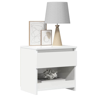 Bedside Cabinets 2 pcs High Gloss White 40x30x39 cm Engineered Wood