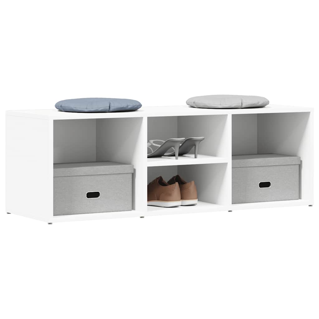 Shoe Storage Bench White 105x35x35 cm Engineered Wood
