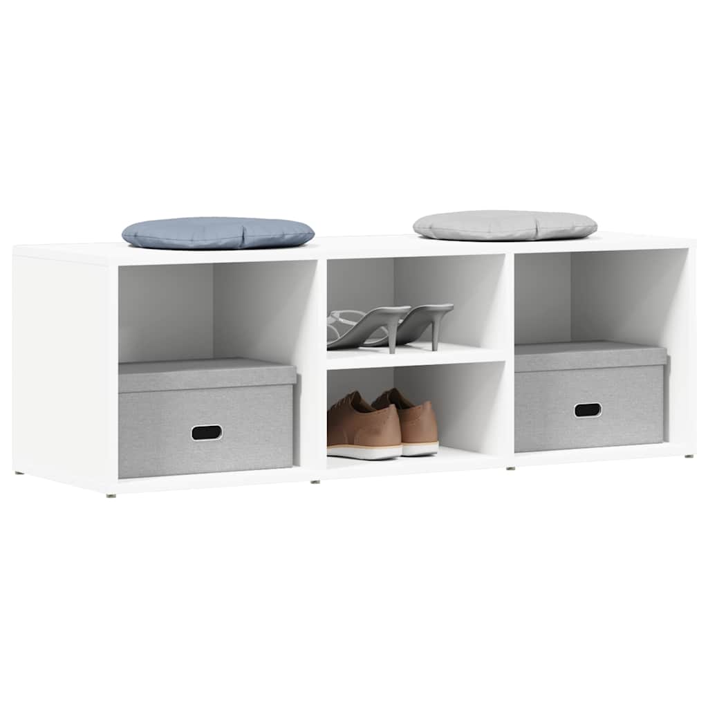 Shoe Storage Bench White 102x35x35 cm Engineered Wood