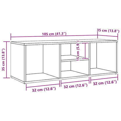 Shoe Storage Bench White 105x35x35 cm Engineered Wood