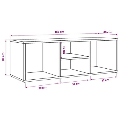 Shoe Storage Bench White 102x35x35 cm Engineered Wood