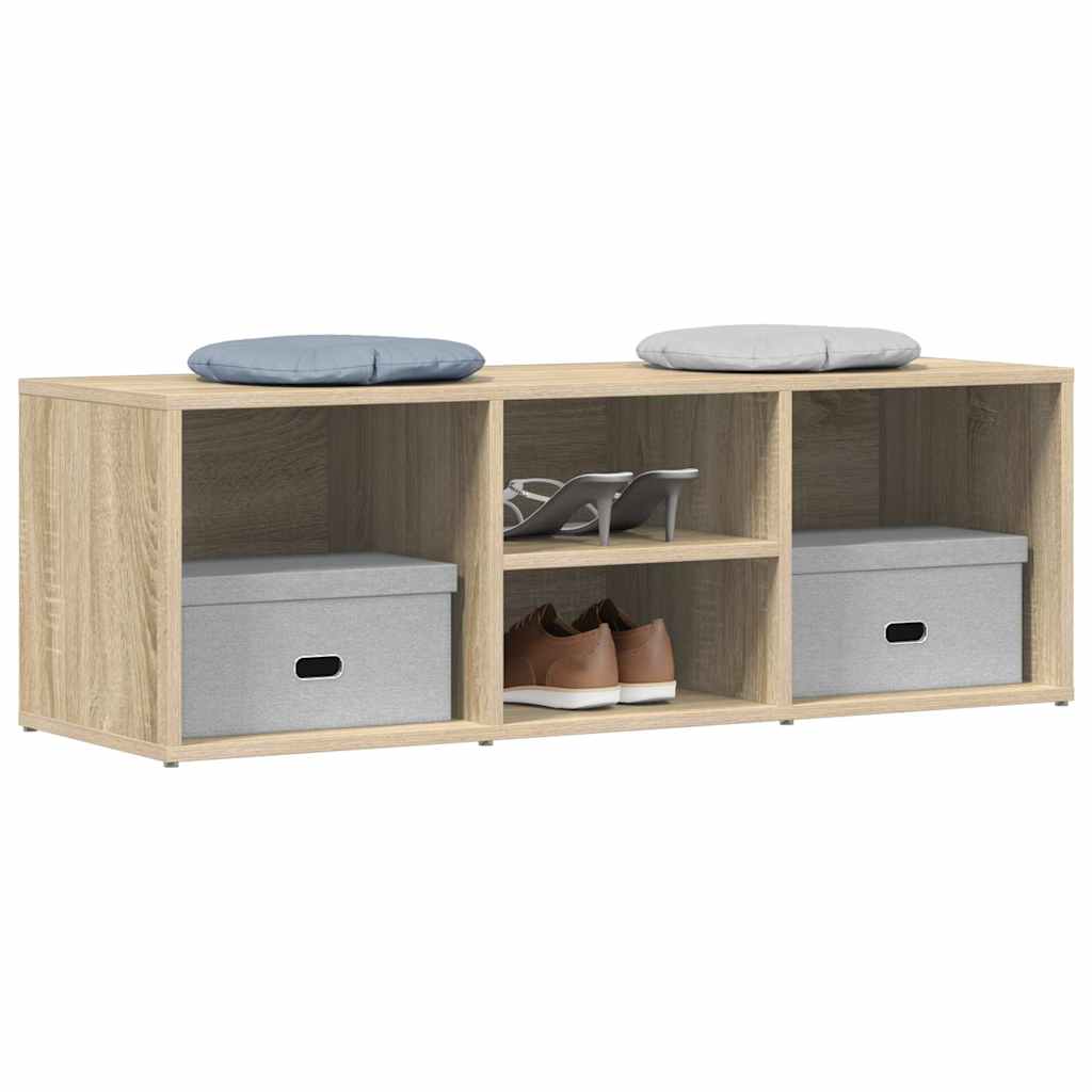 Shoe Storage Bench | Sonoma Oak | Engineered Wood | 105x35x35 cm
