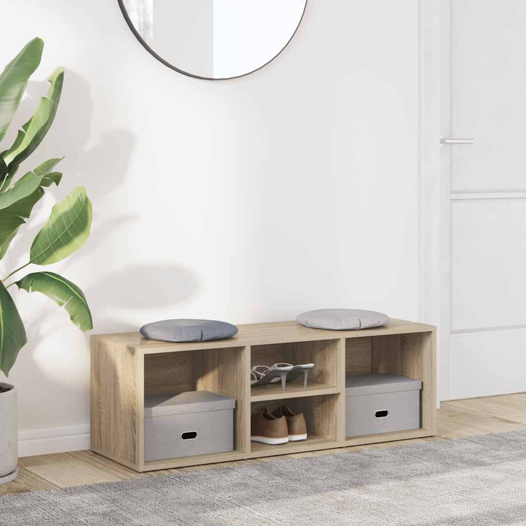 Shoe Storage Bench | Sonoma Oak | Engineered Wood | 105x35x35 cm