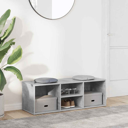 Shoe Storage Bench | Concrete Grey | Engineered Wood | Medium