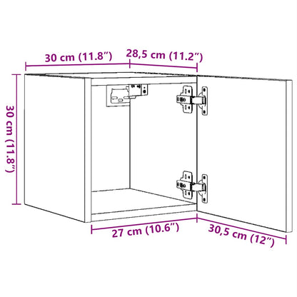 Wall Mounted TV Cabinet White 30.5x30x30 cm