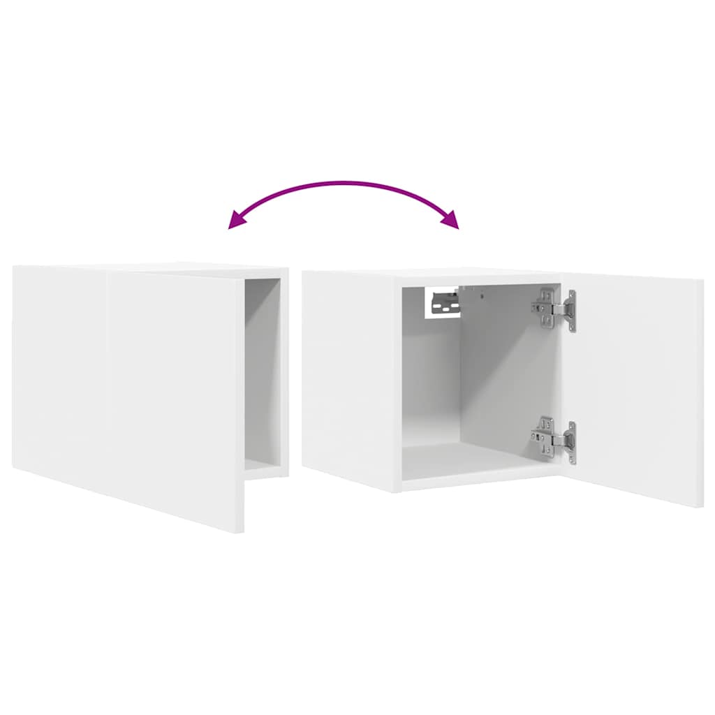 804483 vidaXL 4 Piece Wall-mounted TV Cabinet Set White 30,5x30x30 cm