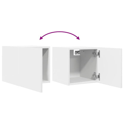 804483 vidaXL 4 Piece Wall-mounted TV Cabinet Set White 30,5x30x30 cm