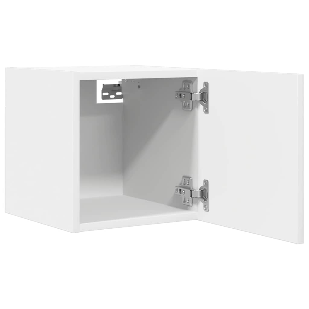 804483 vidaXL 4 Piece Wall-mounted TV Cabinet Set White 30,5x30x30 cm
