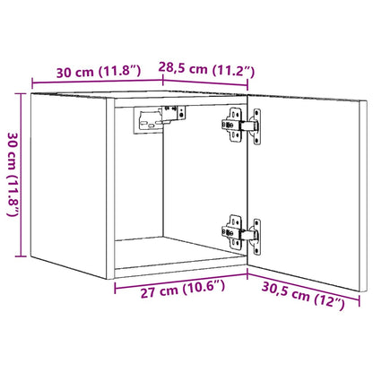 804492 vidaXL 4 Piece Wall-mounted TV Cabinet Set Sonoma Oak 30,5x30x30 cm
