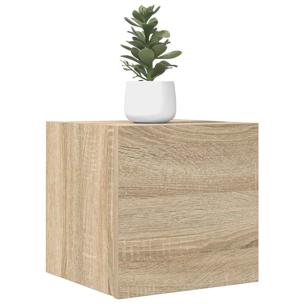 804492 vidaXL 4 Piece Wall-mounted TV Cabinet Set Sonoma Oak 30,5x30x30 cm