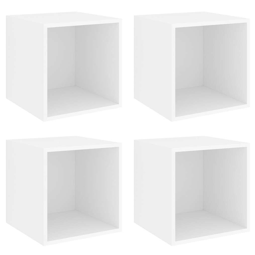805446 vidaXL Wall Cabinets 4 pcs White 37x37x37 cm Engineered Wood