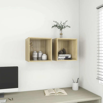 805454 vidaXL Wall Cabinets 2 pcs Sonoma Oak 37x37x37 cm Engineered Wood