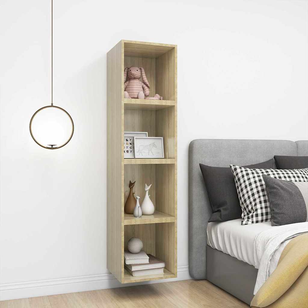 805455 vidaXL Wall Cabinets 4 pcs Sonoma Oak 37x37x37 cm Engineered Wood