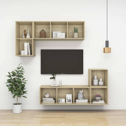 805455 vidaXL Wall Cabinets 4 pcs Sonoma Oak 37x37x37 cm Engineered Wood