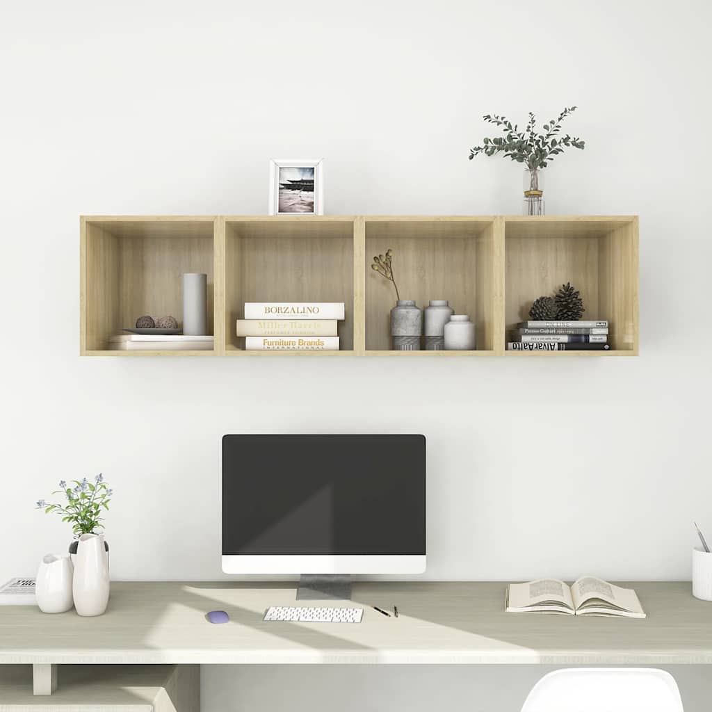 805455 vidaXL Wall Cabinets 4 pcs Sonoma Oak 37x37x37 cm Engineered Wood