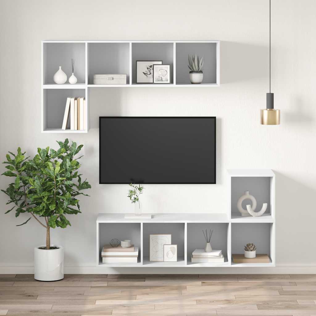 805480 vidaXL Wall-mounted TV Cabinet White 37x37x107 cm Engineered Wood