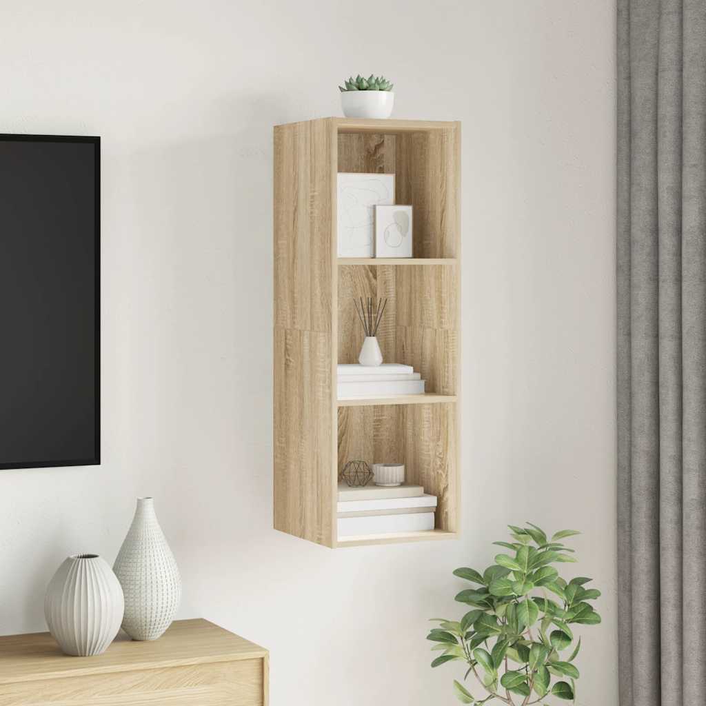 805483 vidaXL Wall-mounted TV Cabinet Sonoma Oak 37x37x107 cm Engineered Wood