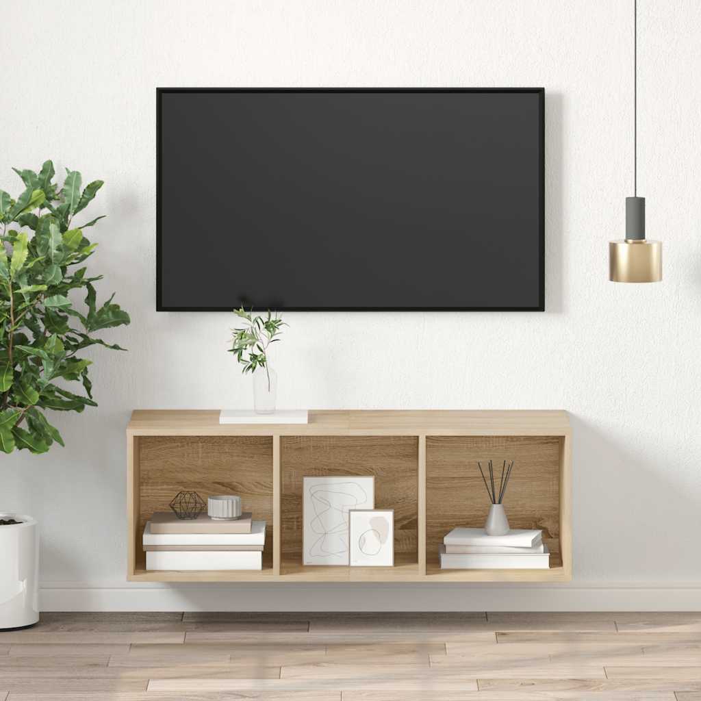 805483 vidaXL Wall-mounted TV Cabinet Sonoma Oak 37x37x107 cm Engineered Wood