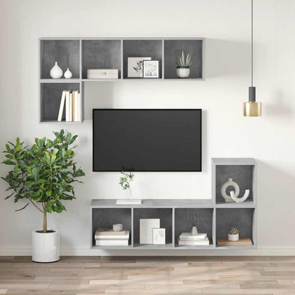 Wall-mounted TV Cabinet Concrete Grey 37x37x107 cm Engineered Wood