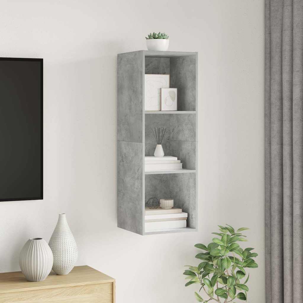 Wall-mounted TV Cabinet Concrete Grey 37x37x107 cm Engineered Wood