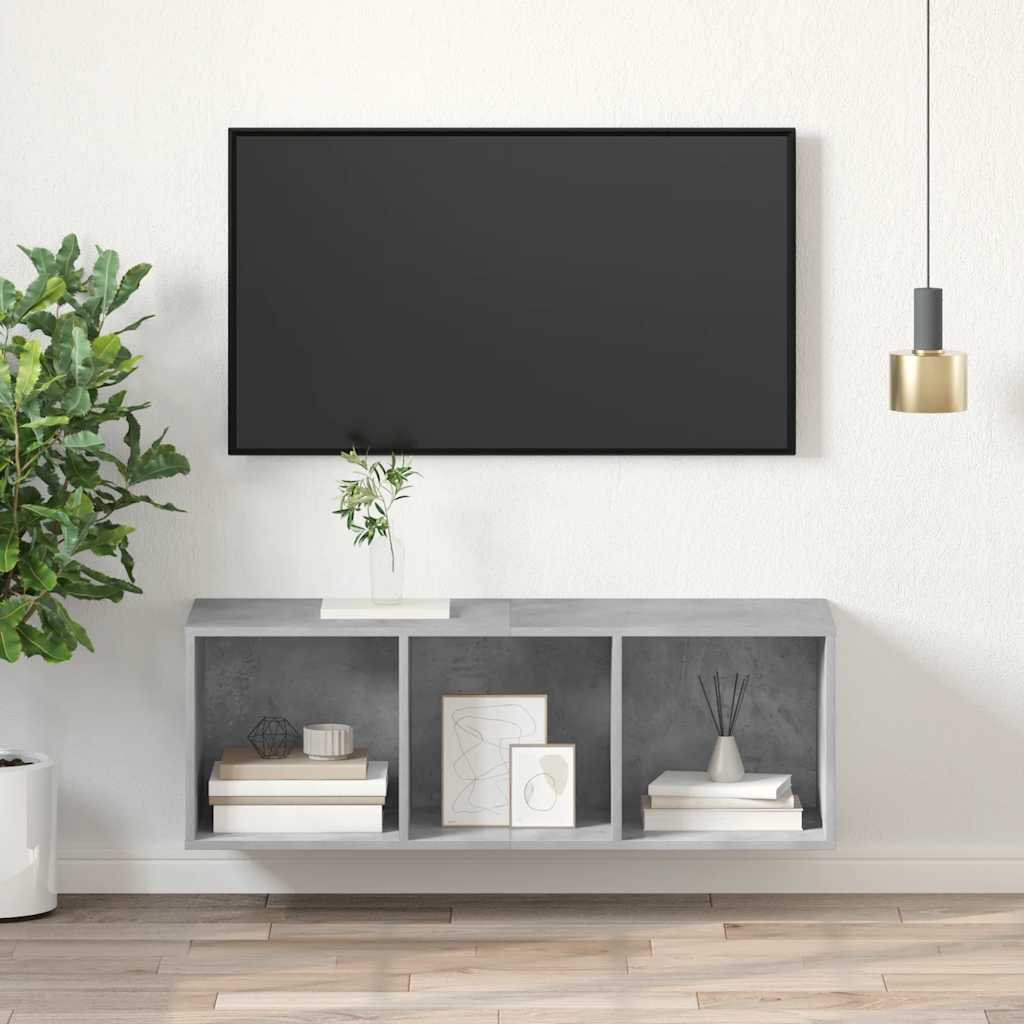 Wall-mounted TV Cabinet Concrete Grey 37x37x107 cm Engineered Wood