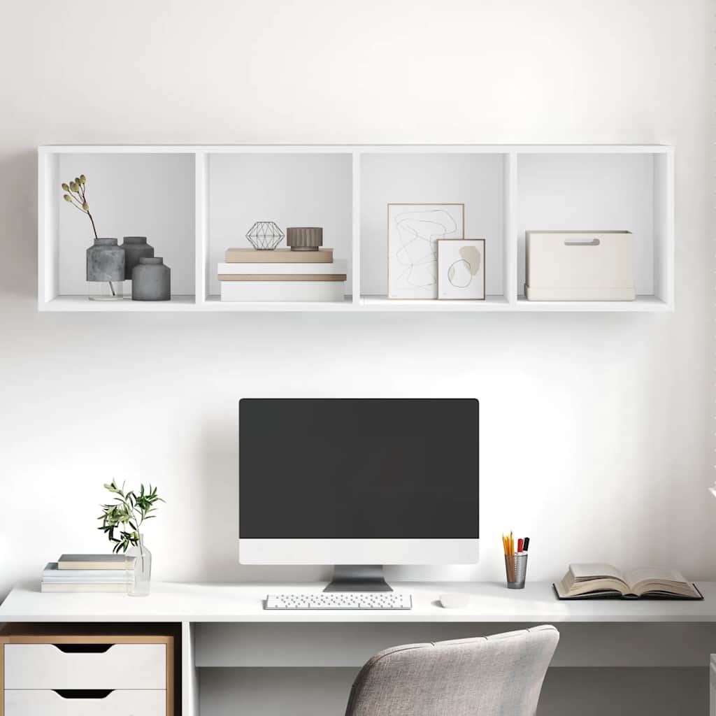 805489 vidaXL Wall-mounted TV Cabinet White 37x37x142,5 cm Engineered Wood