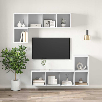 805489 vidaXL Wall-mounted TV Cabinet White 37x37x142,5 cm Engineered Wood