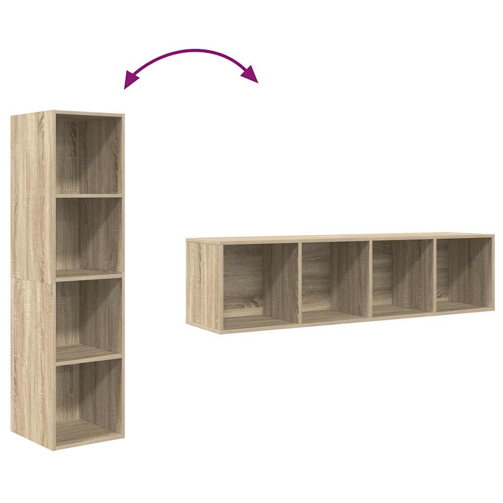 Wall-mounted TV Cabinet Sonoma Oak 37x37x142.5 cm Engineered Wood