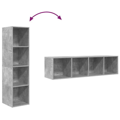 805493 vidaXL Wall-mounted TV Cabinet Concrete Grey 37x37x142,5 cm Engineered Wood
