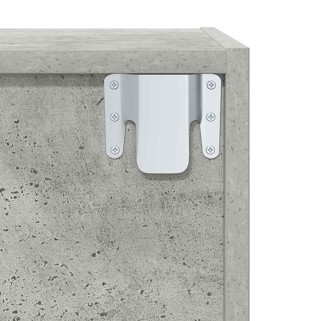805493 vidaXL Wall-mounted TV Cabinet Concrete Grey 37x37x142,5 cm Engineered Wood