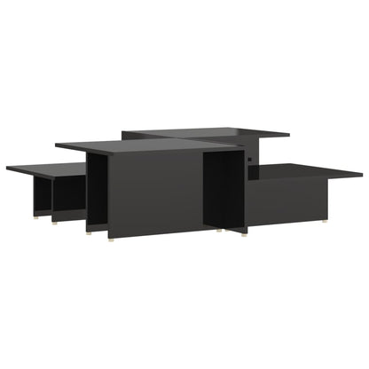 Coffee Tables 2 pcs High Gloss Black 111.5x50x33 cm Engineered Wood